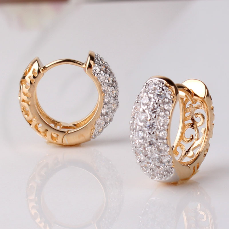 Örhängen med Cubic Zirconia och i 18 K Guldplätering - 4