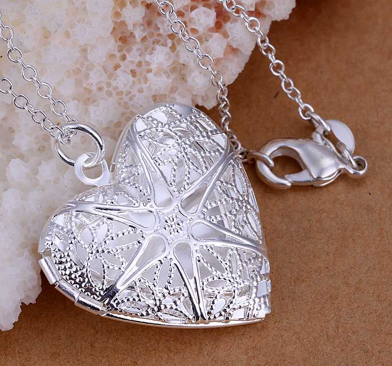 Medaljong i 925 Sterling Silverplätering -att förvara t.ex. bild innuti - 5