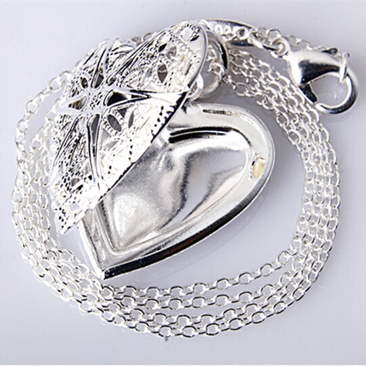 Medaljong i 925 Sterling Silverplätering -att förvara t.ex. bild innuti - 6