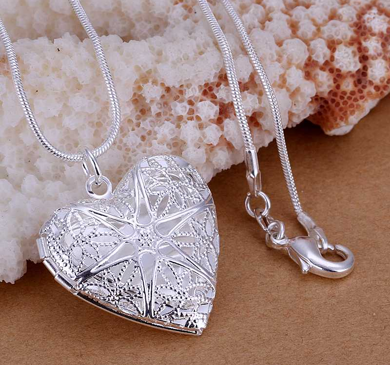 Medaljong i 925 Sterling Silverplätering -att förvara t.ex. bild innuti - 4