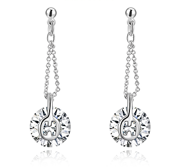 Örhängen med Cubic Zircinia och i Platinumplätering