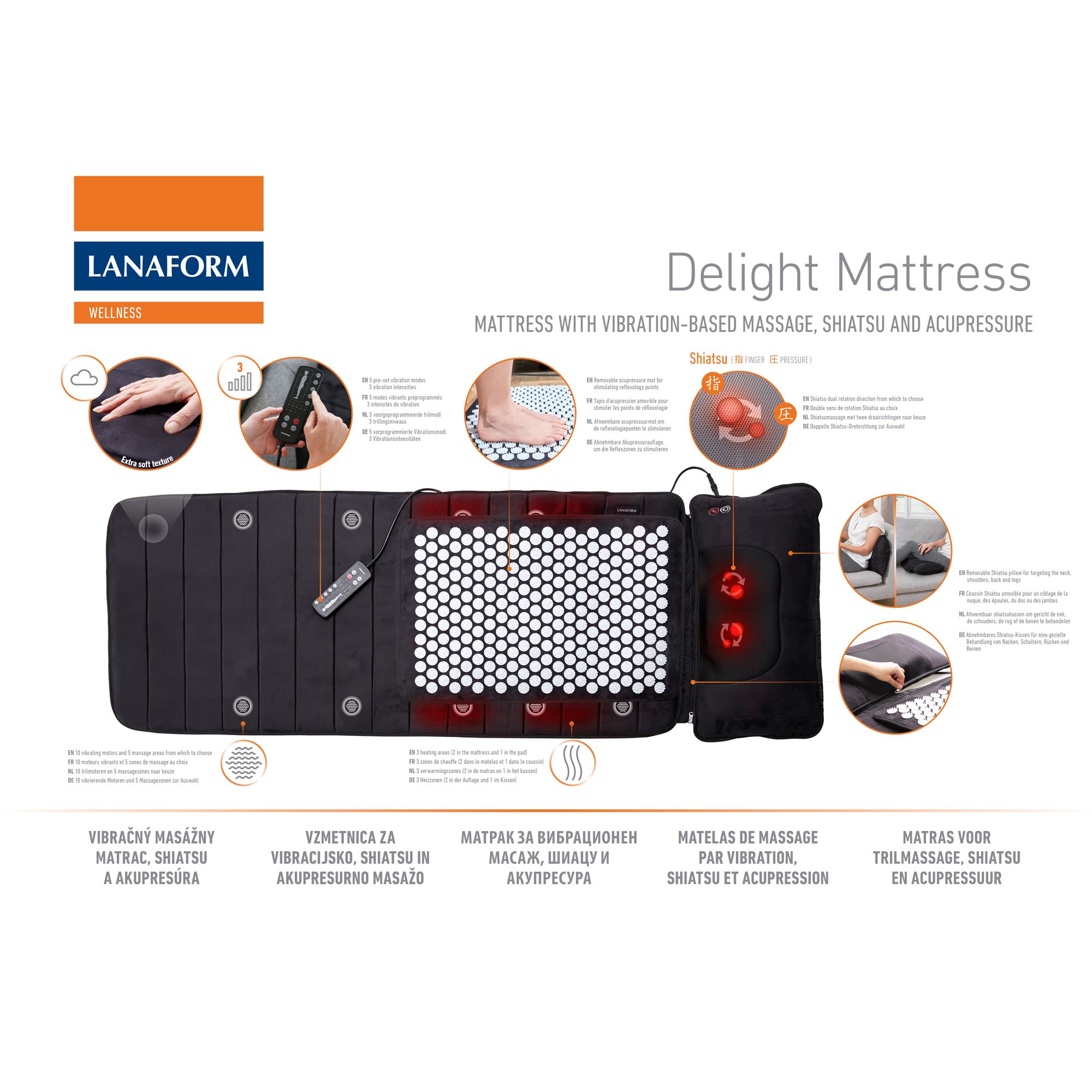 Lanaform Delight Mattress – 3-i-1 massagebädd med värme och vibrationsmassage - 5