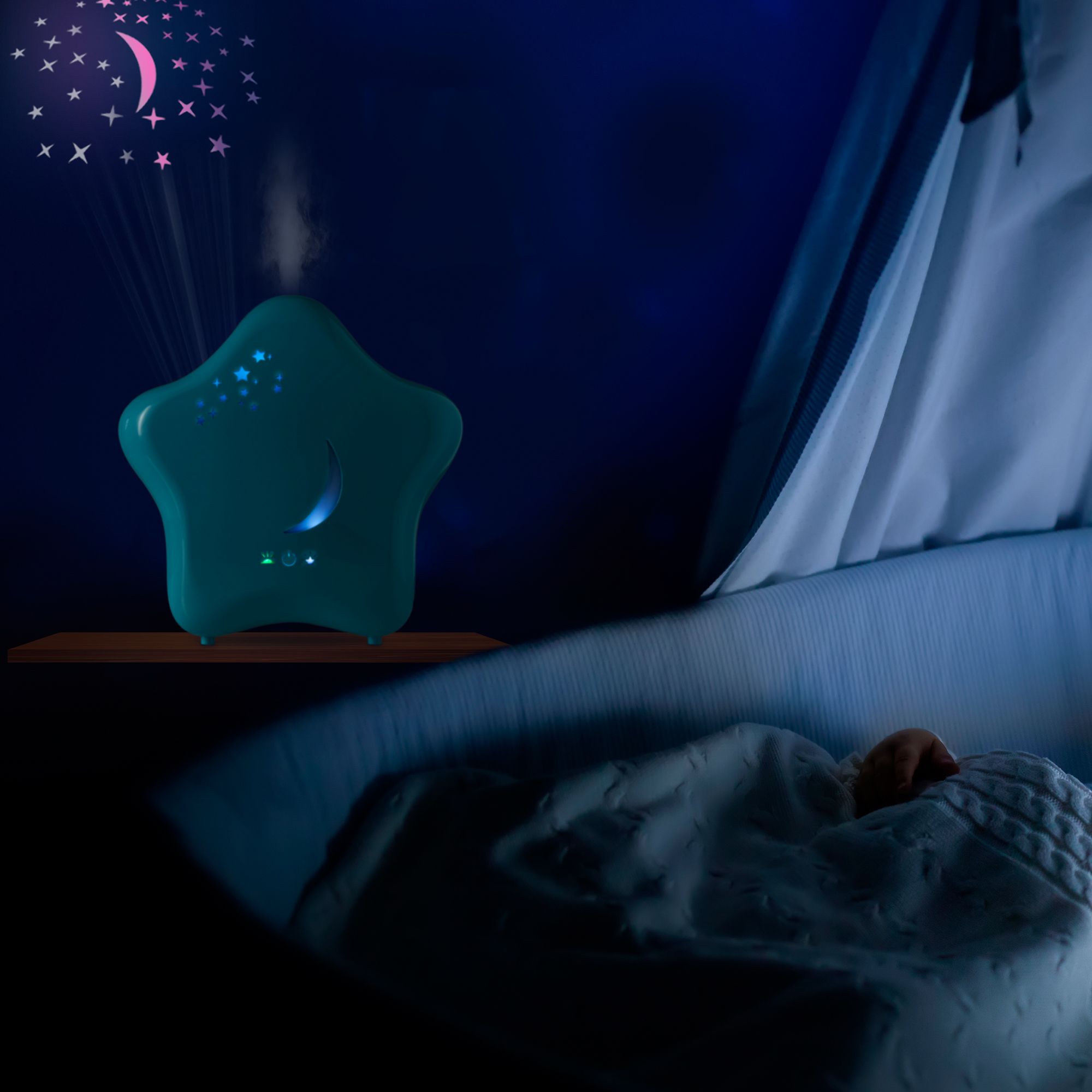 Lanaform Moony – Luftfuktare för barn med nattlampa och kall dimma - 3