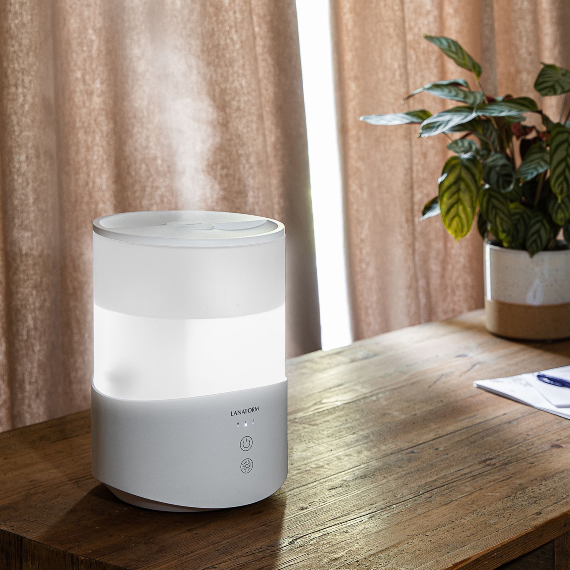 Lanaform Dobra – Luftfuktare med aromadiffuser och LED-ljus i elegant design - 4