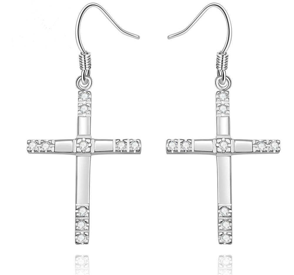 Örhängen med Cubic Zirconia och i 925 Sterling Silverplätering