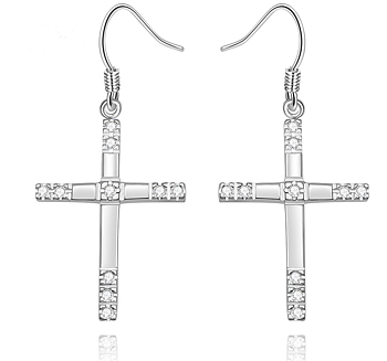 Örhängen med Cubic Zirconia och i 925 Sterling Silverplätering