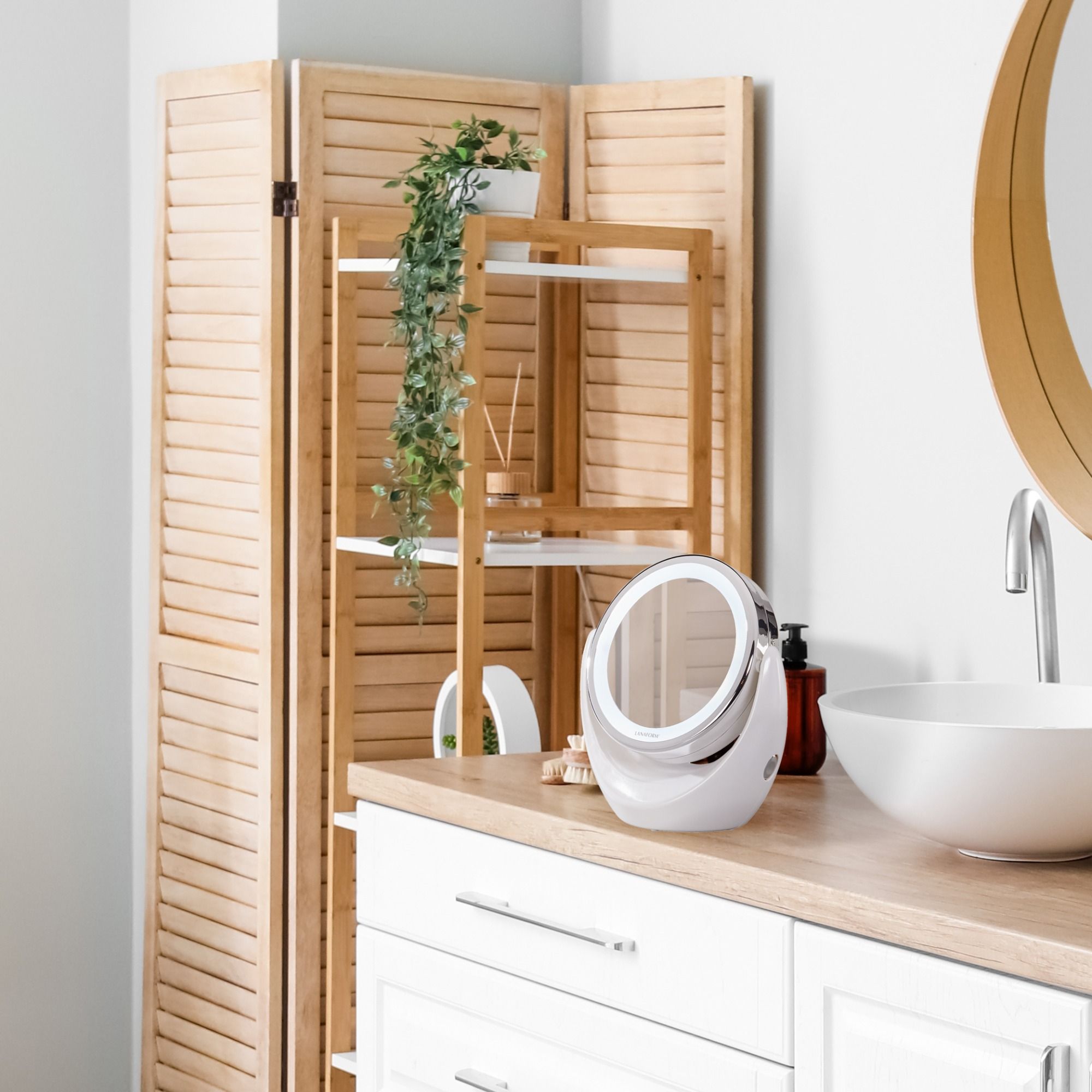 Lanaform LED Mirror – Sminkspegel med LED-ljus och magnetisk 10x förstoring - 2