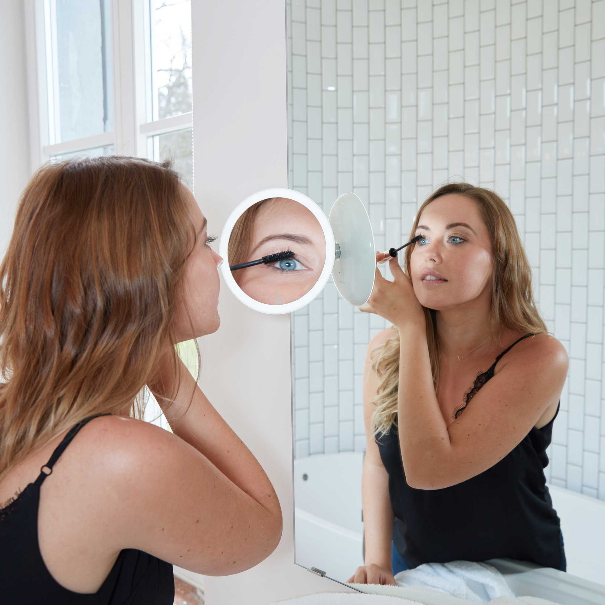 Lanaform 2in1 Mirror – Dubbelsidig sminkspegel med LED-belysning och 5x förstoring - 2