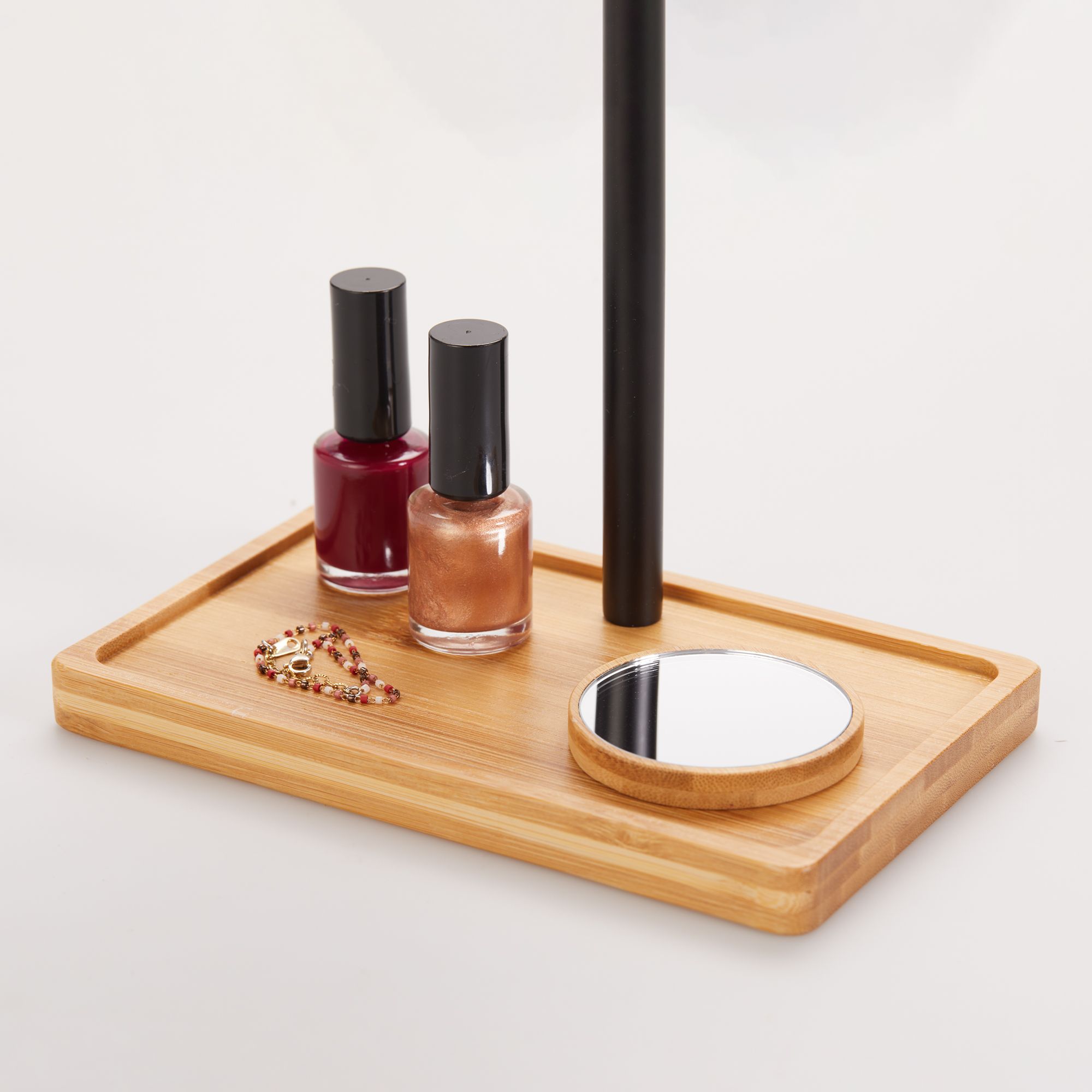 Lanaform Bamboo Mirror – Laddningsbar sminkspegel med LED-belysning och bambudetaljer - 2