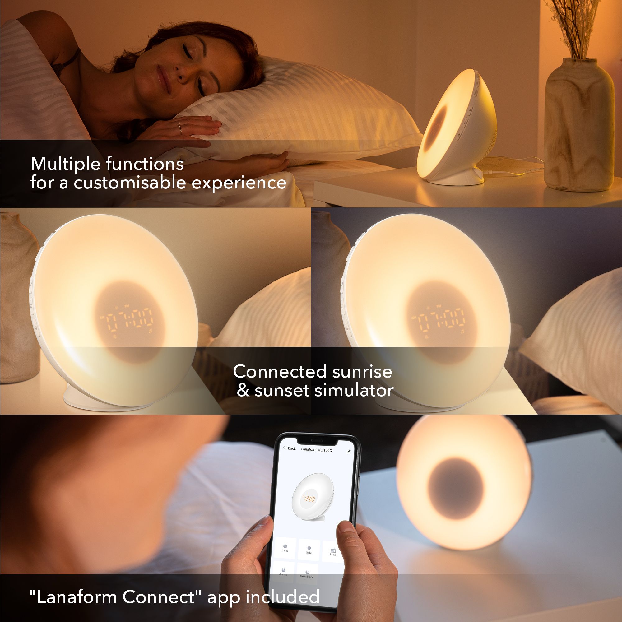 Lanaform Connected Sunrise & Sunset – Smart wake-up light med appstyrning och soluppgångssimulering - 5