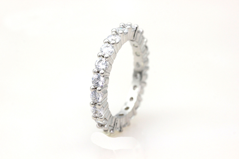 Ring med många små Cubic Zirconia och i Platinumplätering - 5