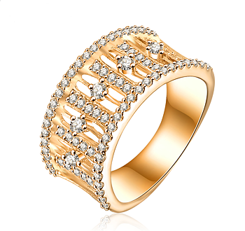 Ring med många små  Cubic Zirconia i 18K Guldplätering