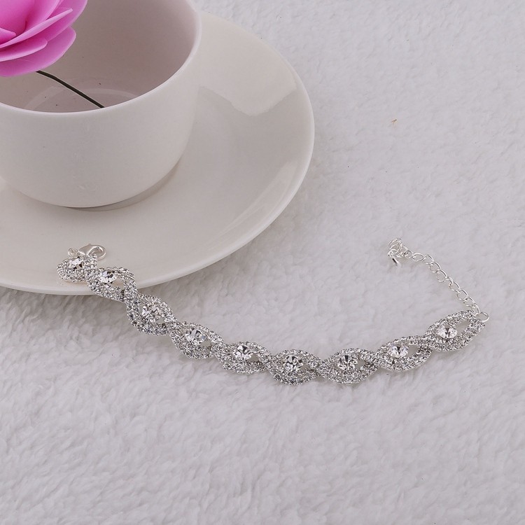 Armband med Cubic Zirconia och Austrian Crystals samt i 925 Sterling Silverplätering -Vita stenar - 6