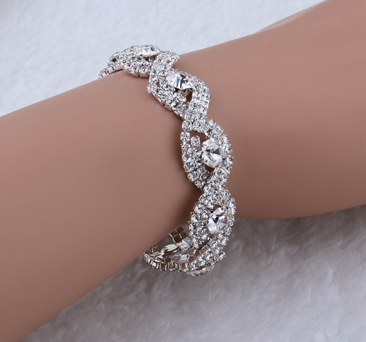 Armband med Cubic Zirconia och Austrian Crystals samt i 925 Sterling Silverplätering -Vita stenar - 2