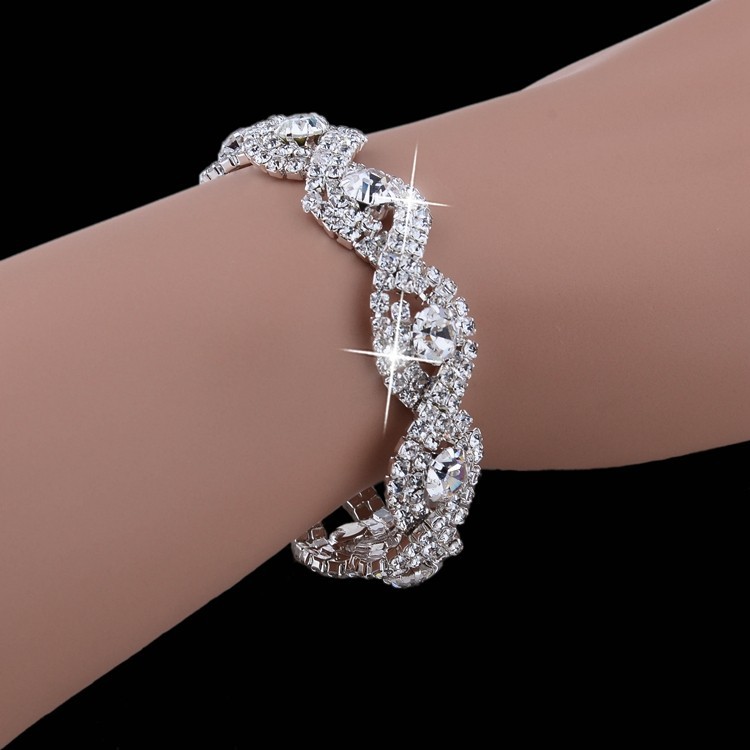 Armband med Cubic Zirconia och Austrian Crystals samt i 925 Sterling Silverplätering -Vita stenar - 3