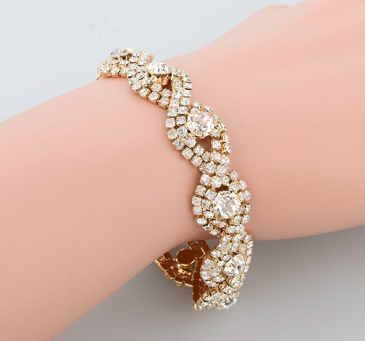 Armband med Cubic Zirconia och Austrian Crystals samt i 18 K Guldplätering -Vita stenar - 2