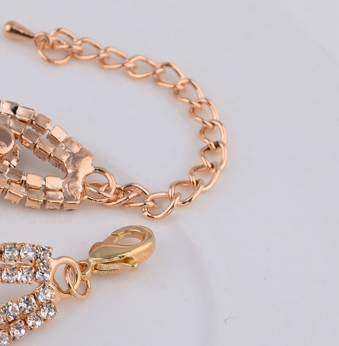 Armband med Cubic Zirconia och Austrian Crystals samt i 18 K Guldplätering -Vita stenar - 4