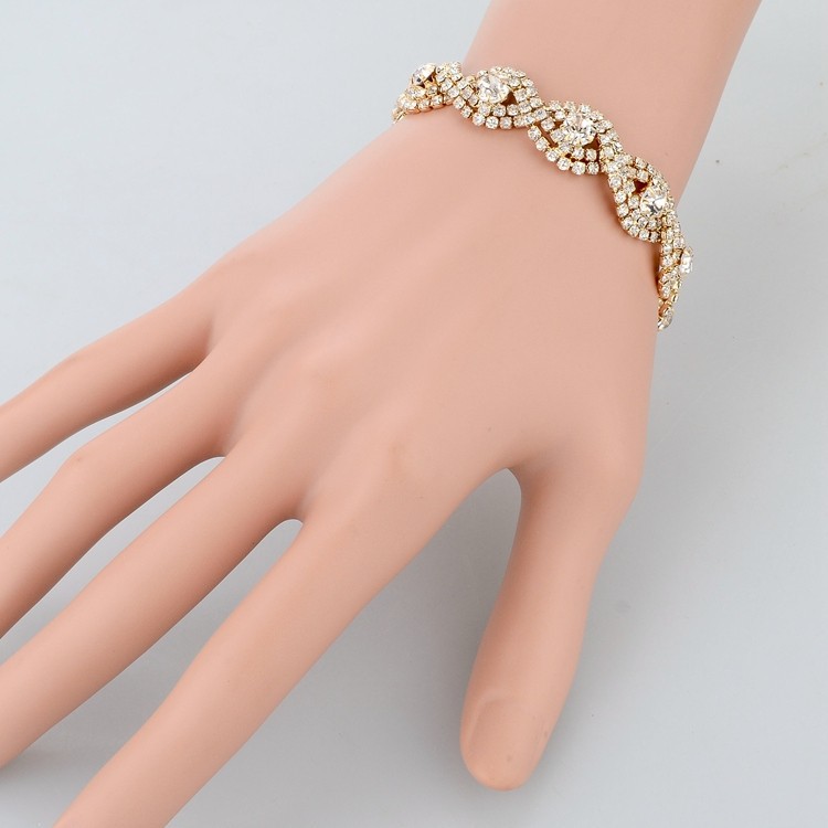 Armband med Cubic Zirconia och Austrian Crystals samt i 18 K Guldplätering -Vita stenar - 3