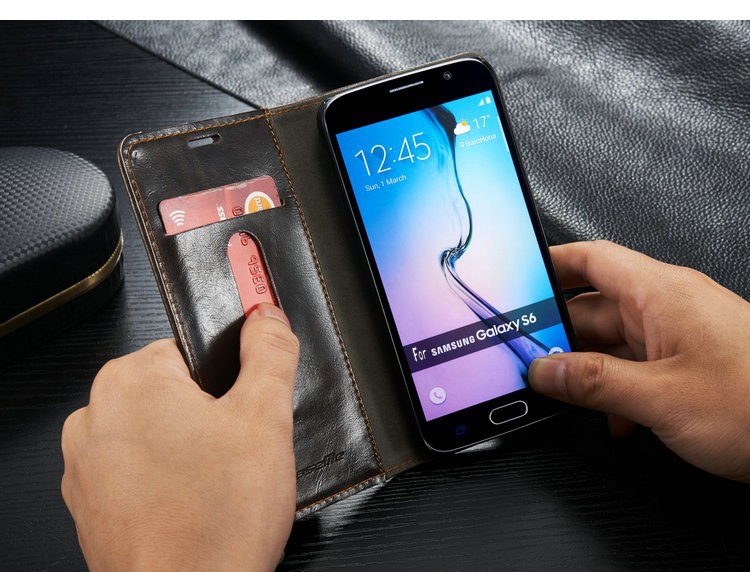 Plånboksfodral till Samsung Galaxy S6, S6 Edge, S8, S8+, S9 och S9+ med magnetlås - 8