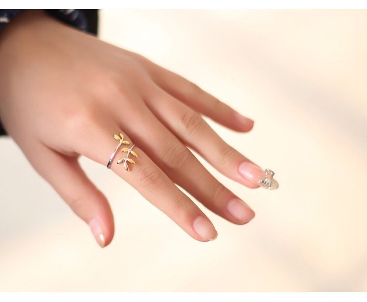 Ring "Golden Leafs" i 925 Sterling Silverplätering - 7
