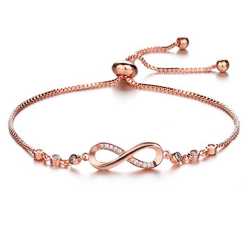 Armband med Cubic Zirconia och i 18K Roséguldplätering 