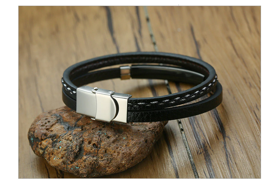 Läderarmband "Sew line" - 2