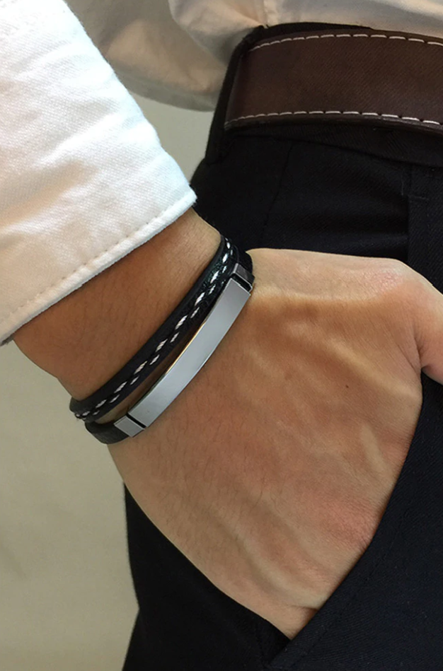 Läderarmband "Sew line" - 6