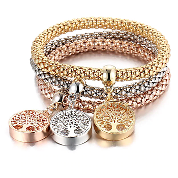 Armband "Livets träd Trippel" i 18K Guld-, Roséguld-och 925 Sterling Silverplätering