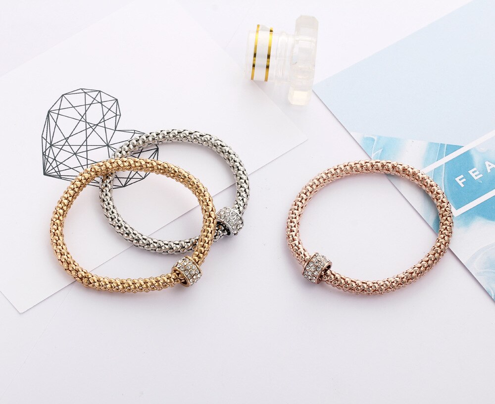 Armband "Crystal Round" i 18K Guld-, 18K Roséguld- och 925 Sterling Silverplätering - 3