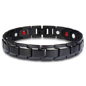 Magnetarmband i rostfritt stål  -Svart