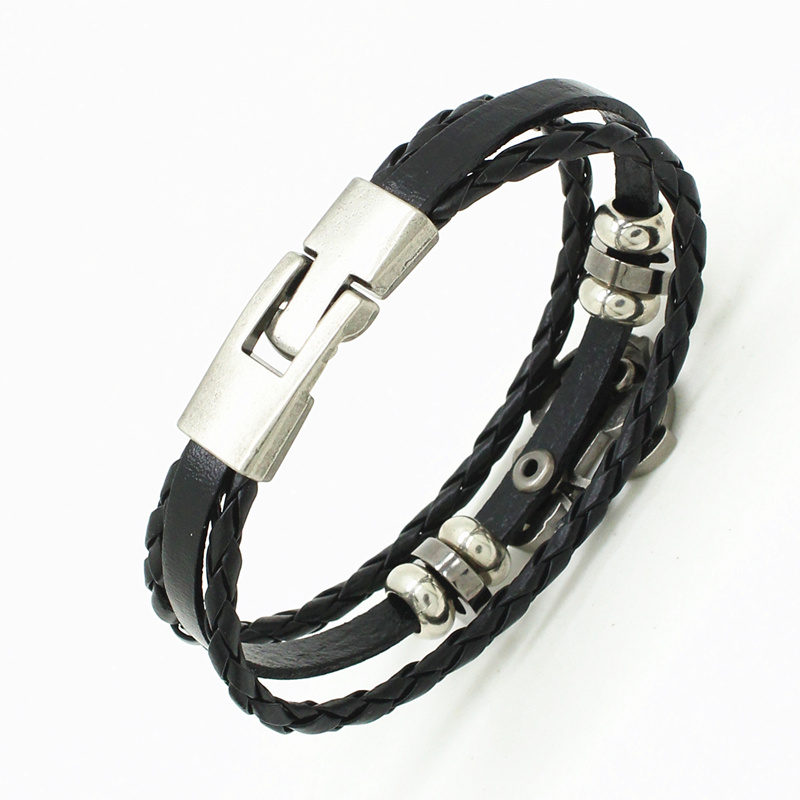 Läderarmband "Anchor" -Svart - 5