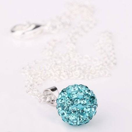 Shamballainspirerat Halsband -Turkosa kristaller - 2