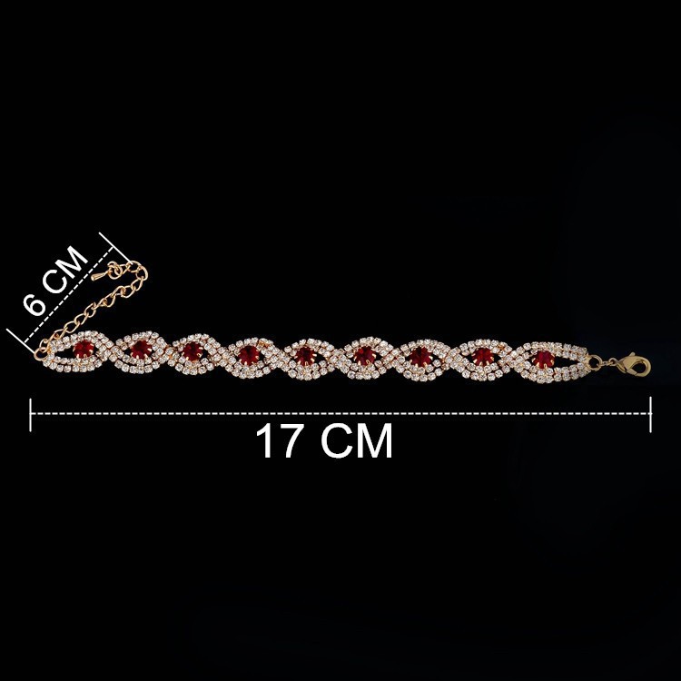 Armband med Cubic Zirconia och Austrian Crystals samt i 18 K Guldplätering -Röda stenar - 7