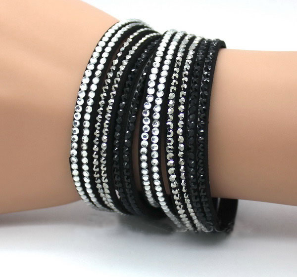 Armband "Strass"  -Svart/Multi