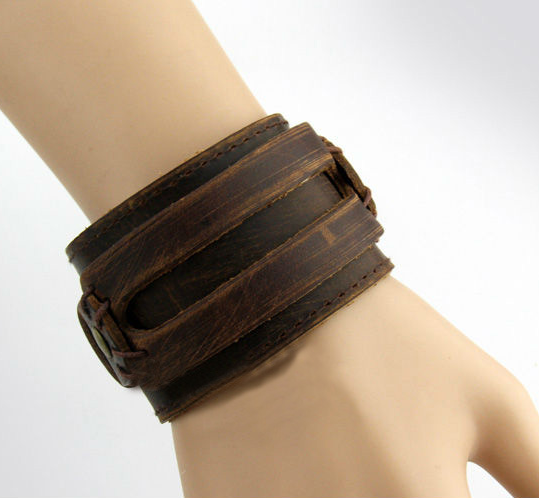 Brunt Läderarmband - 4