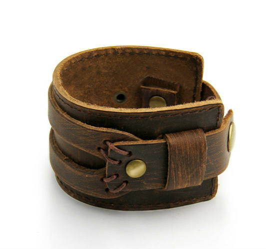 Brunt Läderarmband - 2