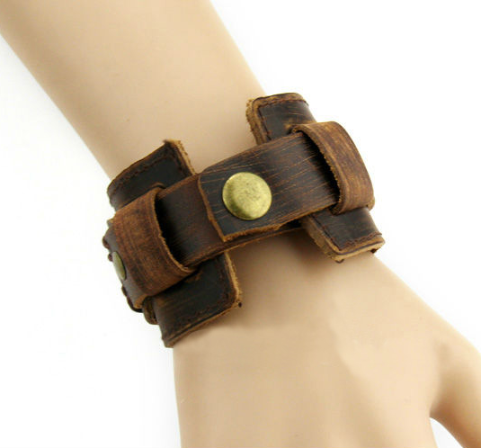 Brunt Läderarmband - 5