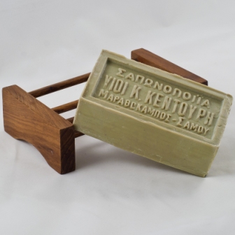Relaxset från Olivkällan -Grekisk olivtvål 250 gr och ett tvålställ - 2