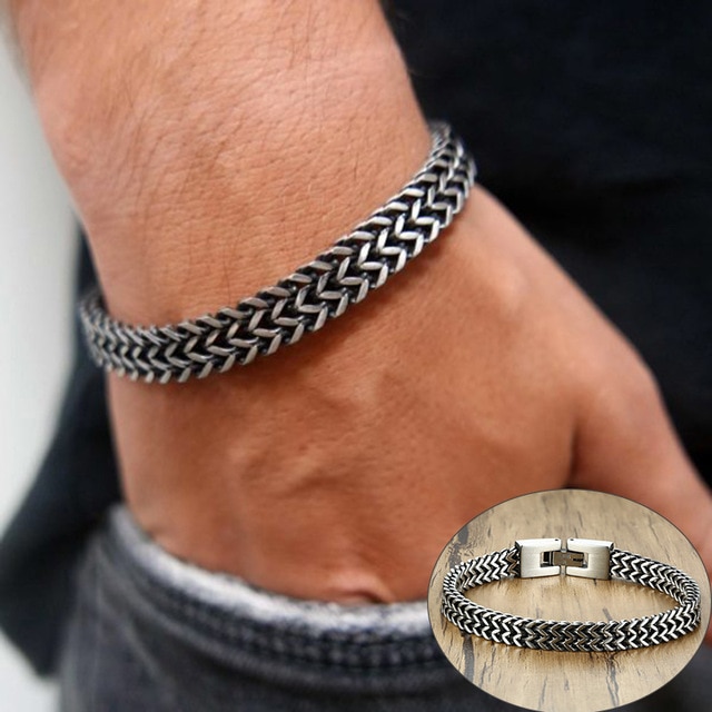 Armband "Double Curb" i Rostfritt stål  8mm - 2
