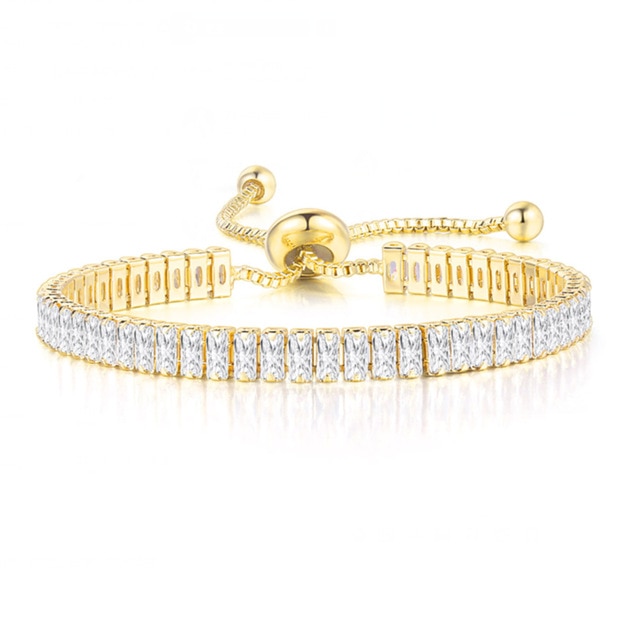 Armband med Cubic Zirconia och i 18K Guldplätering