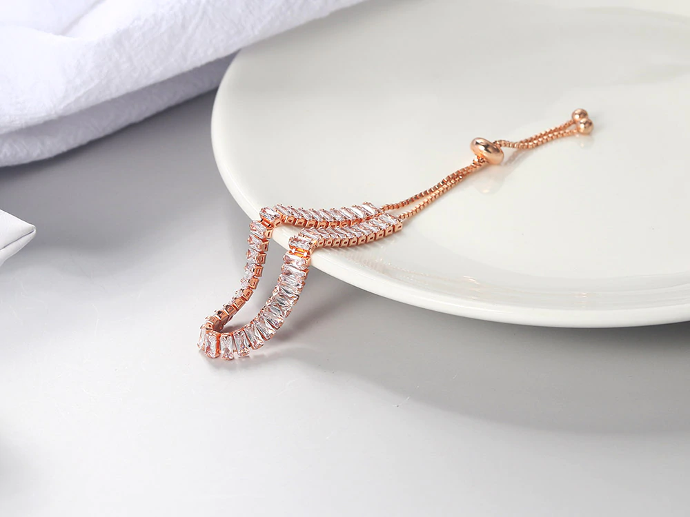 Armband med Cubic Zirconia och i 18K RoséGuldplätering - 3