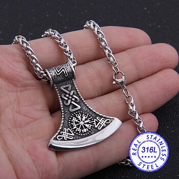 Halsband "Viking Axe" med Kungslänk 5mm -längd 50 cm resp 70 cm
