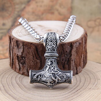 Halsband "Mjölnir" med Kungslänk 5mm -längd  50 resp. 70 cm