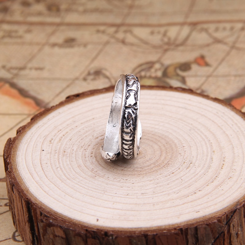 Ring  "Drakhuvud"  i Antik 925 Sterling Silverplätering - 4