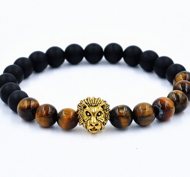 Armband "Buddha -Lion" -Svart/Brun/Guld