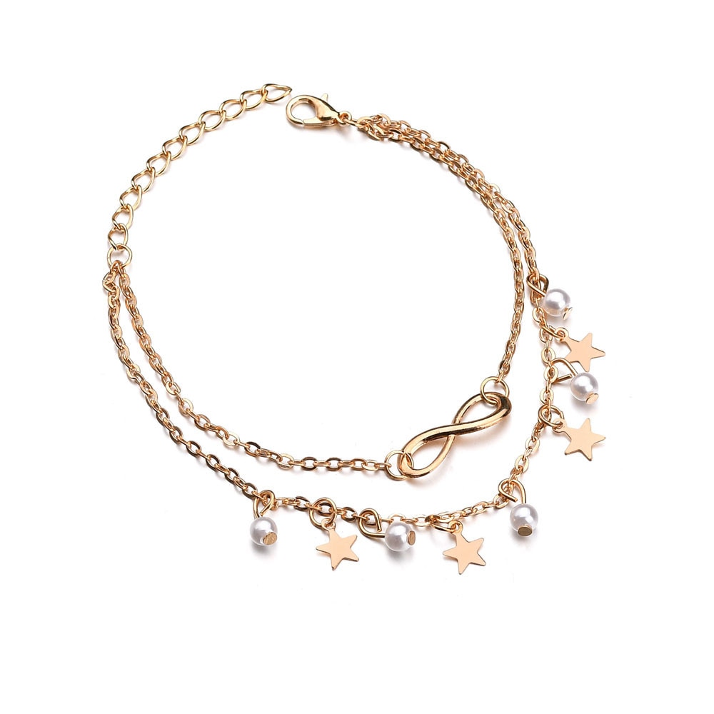 Ankelkedja "Eternity" med 18K Guldpläterade kedjor - 3