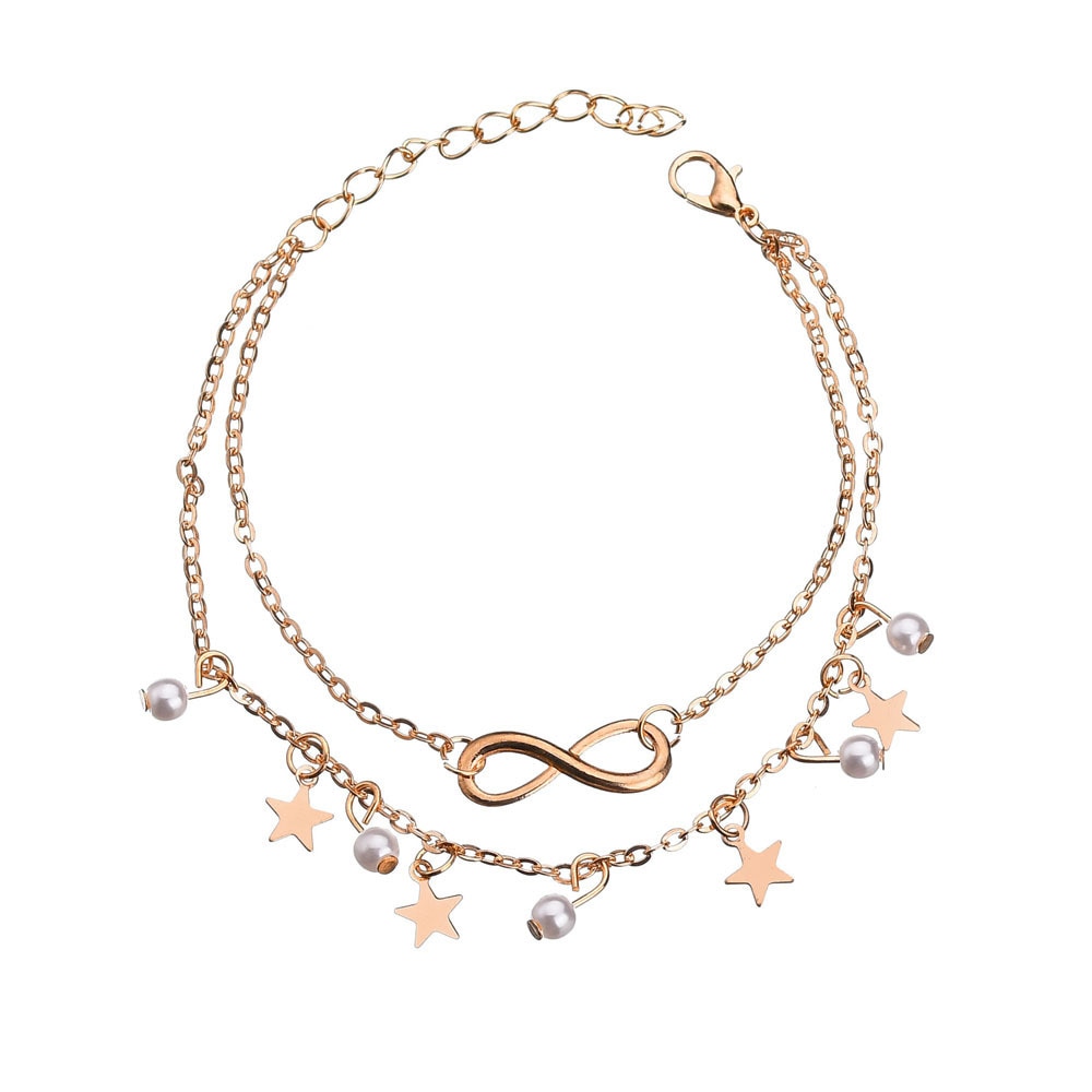 Ankelkedja "Eternity" med 18K Guldpläterade kedjor - 2
