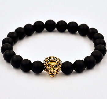 Armband "Buddha -Lion" -Svart/Guld