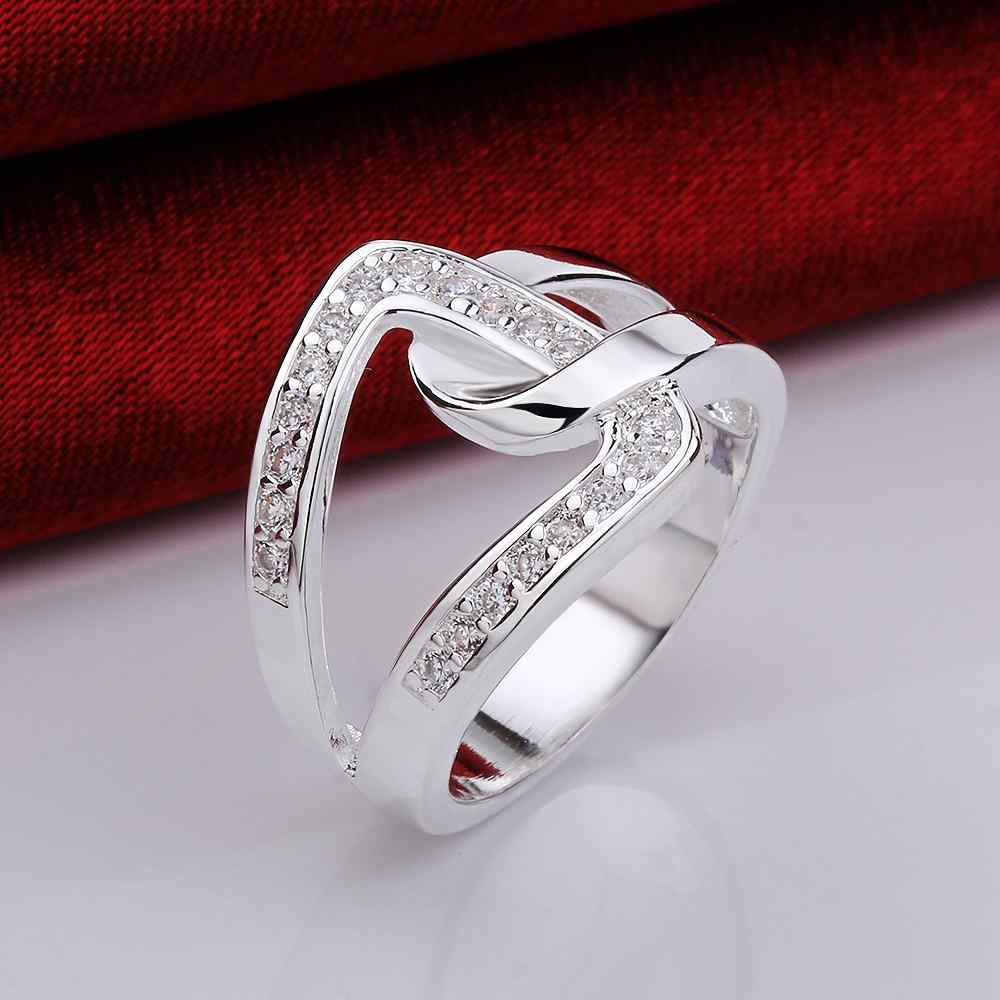 Ring med bl.a en kristallrand samt  i 925 Sterling Silverplätering - 4