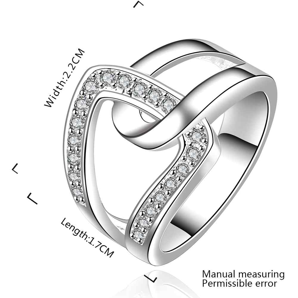 Ring med bl.a en kristallrand samt  i 925 Sterling Silverplätering - 3